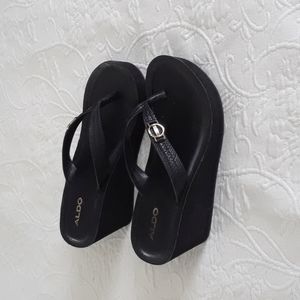 Black platform sandals